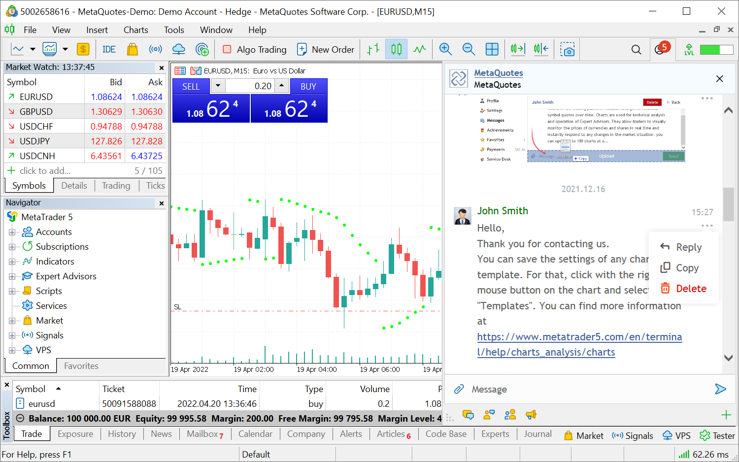 MetaTrader 5 build 3270: Улучшения и исправления