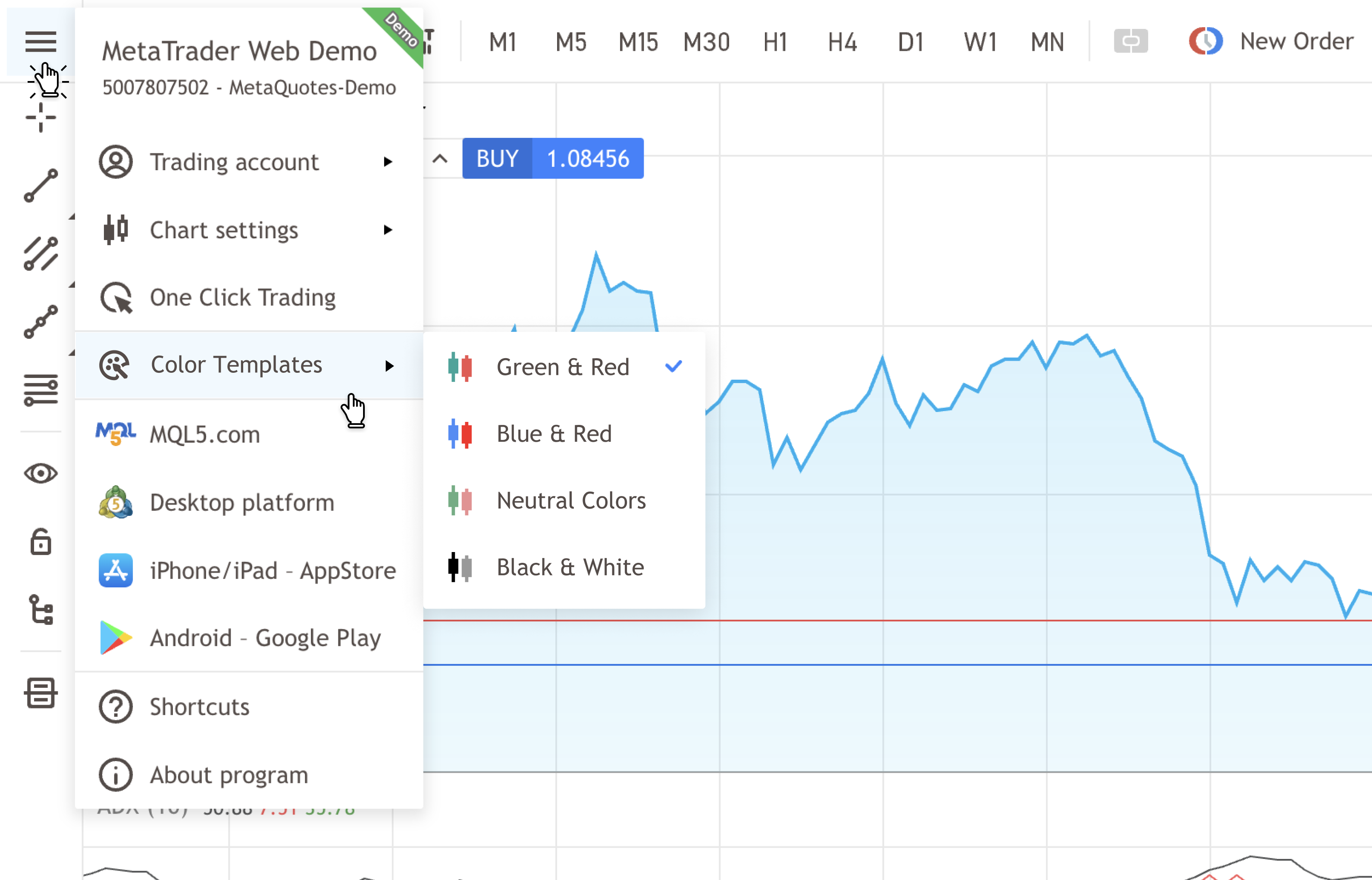 The Сolor Templates section The Сolor Templates section