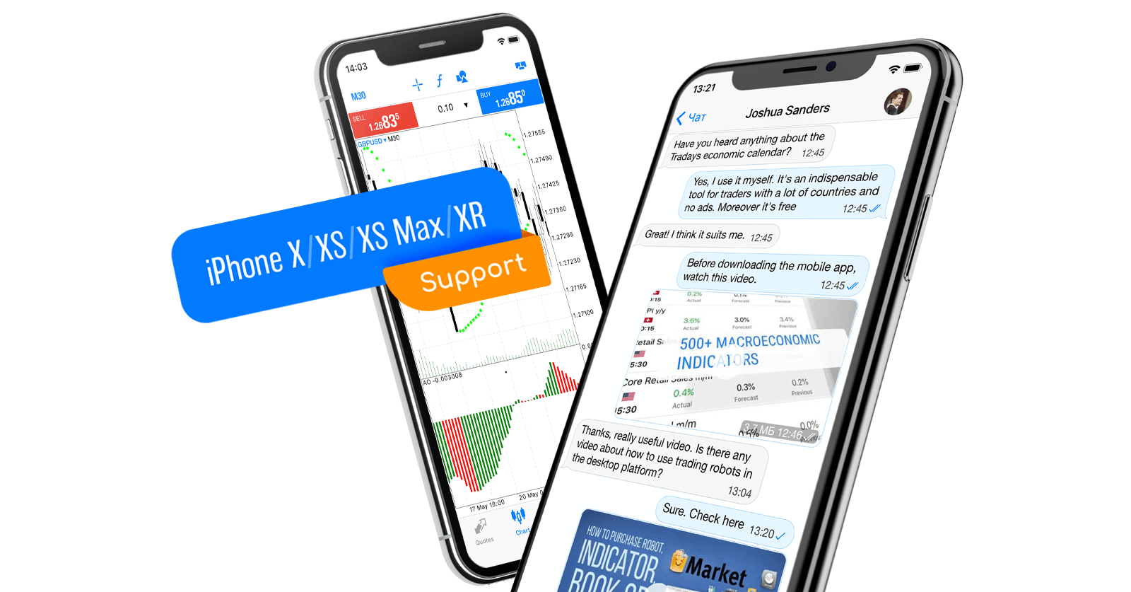 New MetaTrader 5 iOS build 2030 with improved chats, QR code login and support for iPhone X/XR/XS/XS Max
