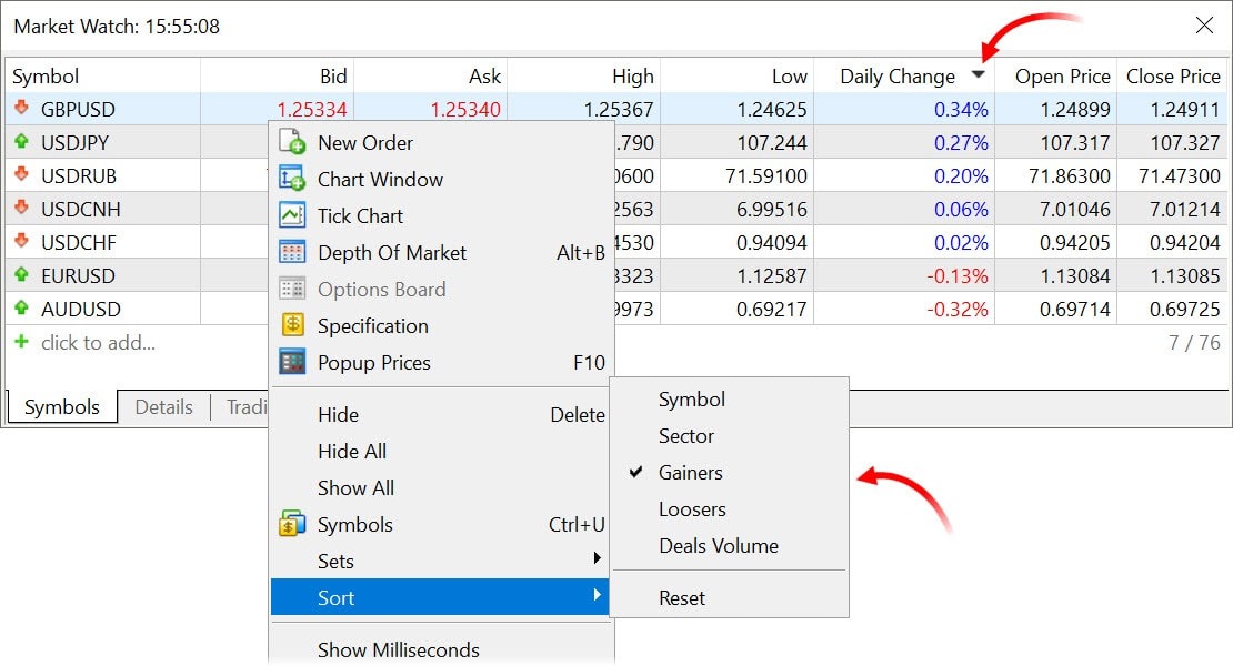 MetaTrader 5 build 2530: 市场报价排序以及获得优化结果的先进操作