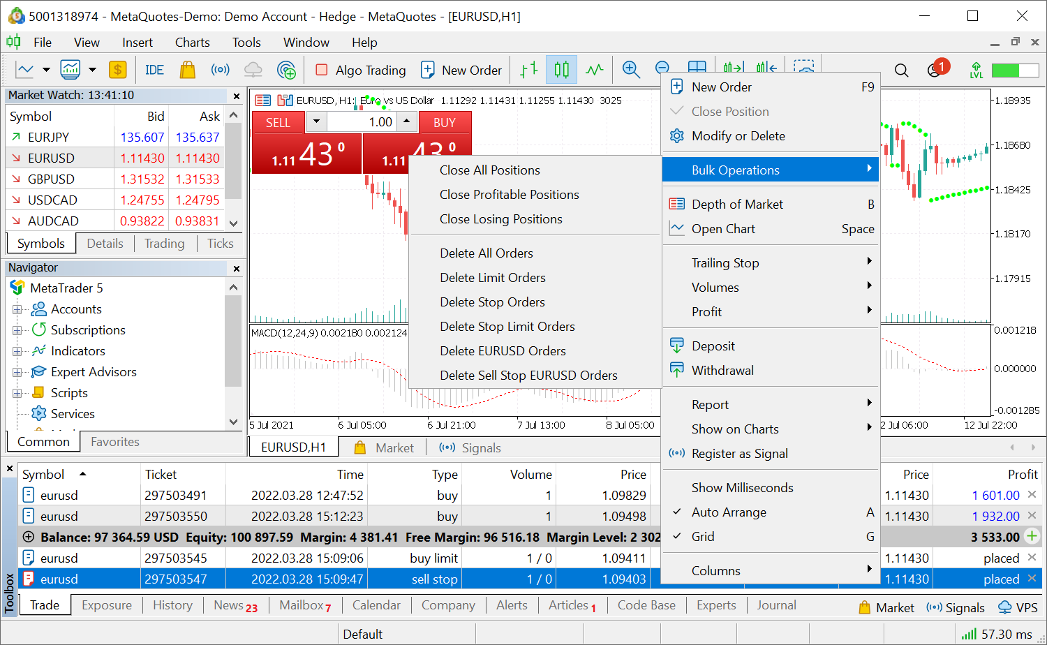 MetaTrader 5 build 3260：批量操作，矩阵和向量函数，增强聊天功能