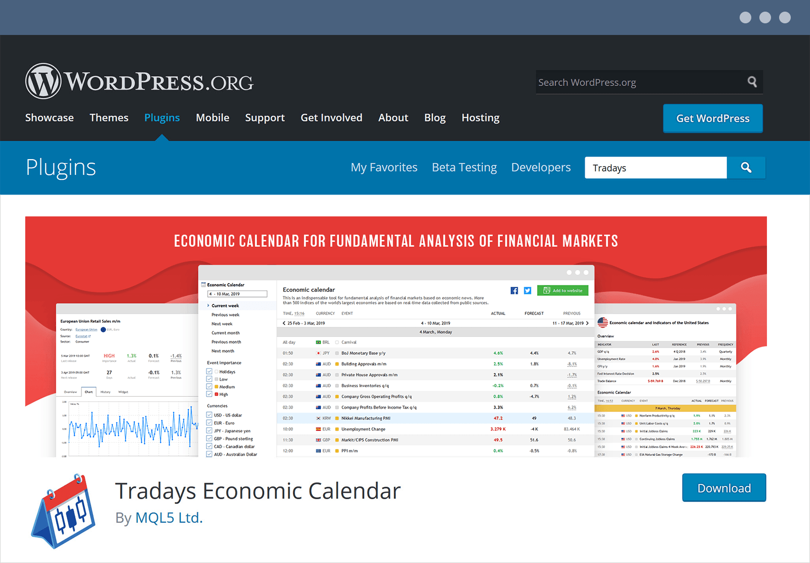 The Tradays plugin for WordPress The Tradays plugin for WordPress
