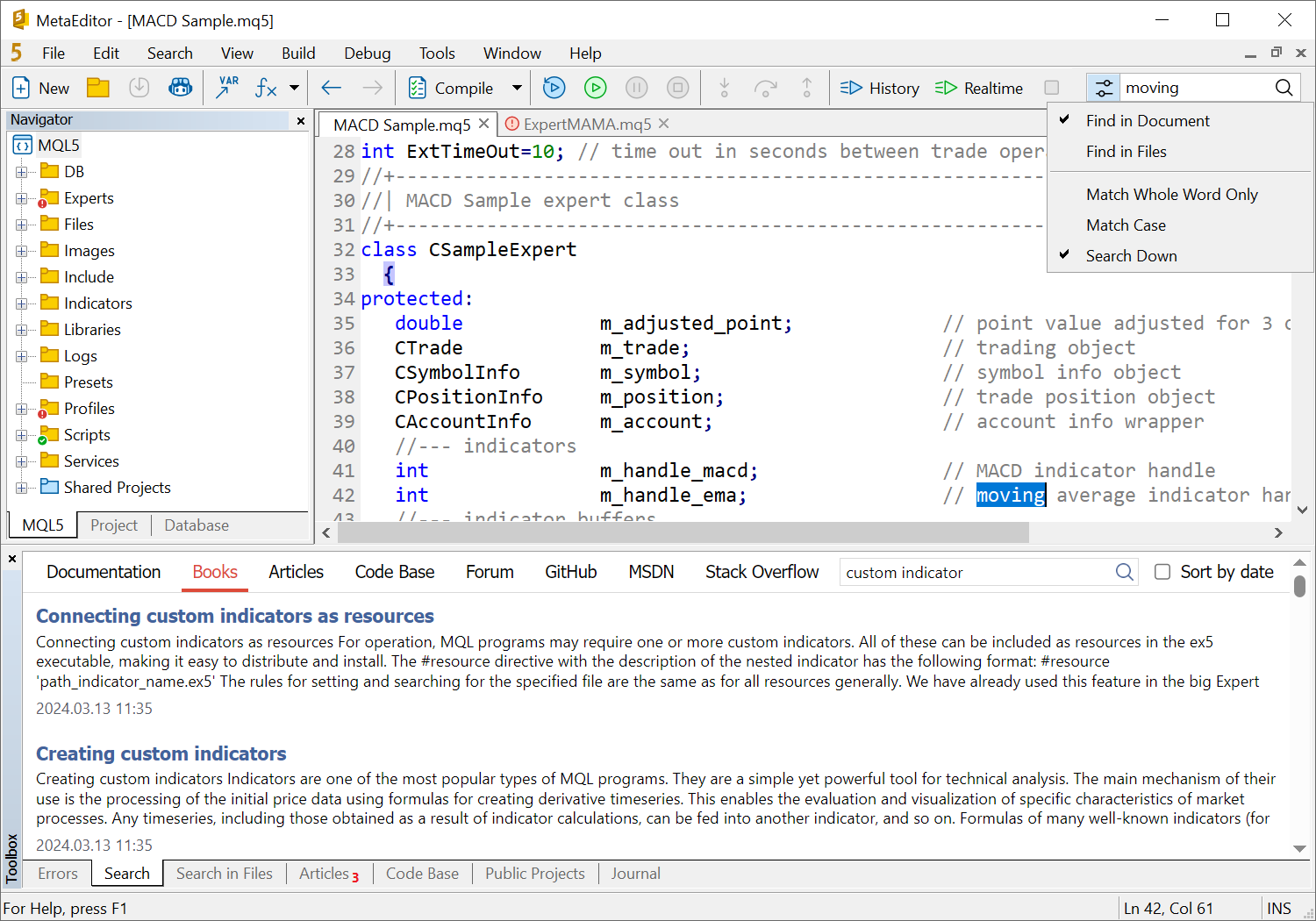 Улучшен встроенный поиск