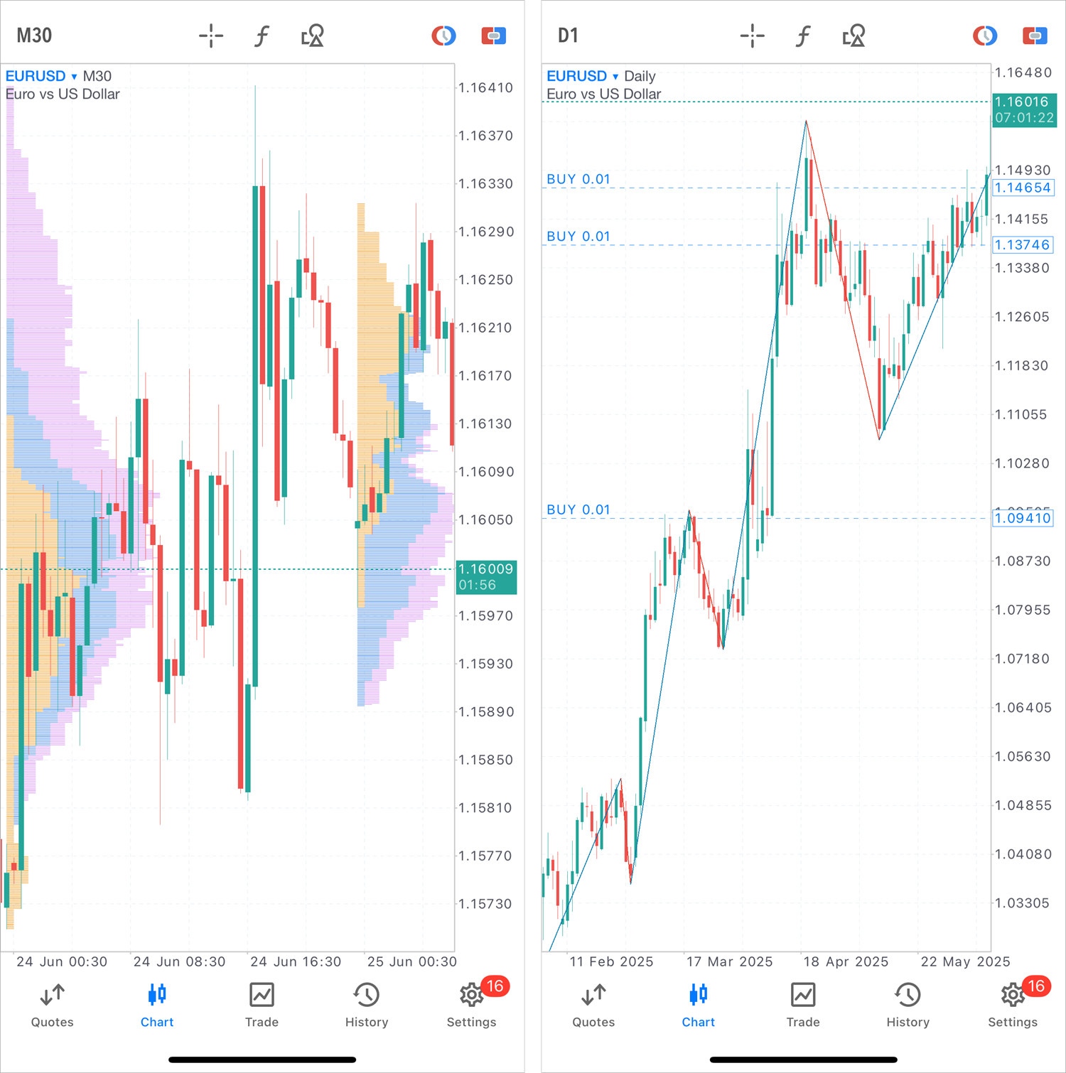 Market Profile and ZigZag indicators