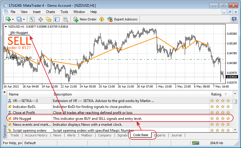 В клиентский терминал добавлена вкладка "Code Base" - доступ к базе MQL4-программ сайта MQL4.com В клиентский терминал добавлена вкладка "Code Base" - доступ к базе MQL4-программ сайта MQL4.com