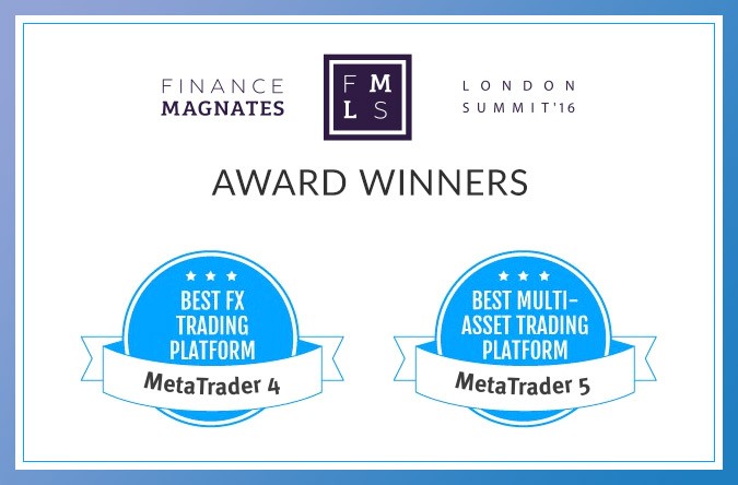 MetaTrader platforms awarded with the Best FX Trading Platform and Best Multi-Asset Trading Platform at the 2016 Finance Magnate London Summit Awards