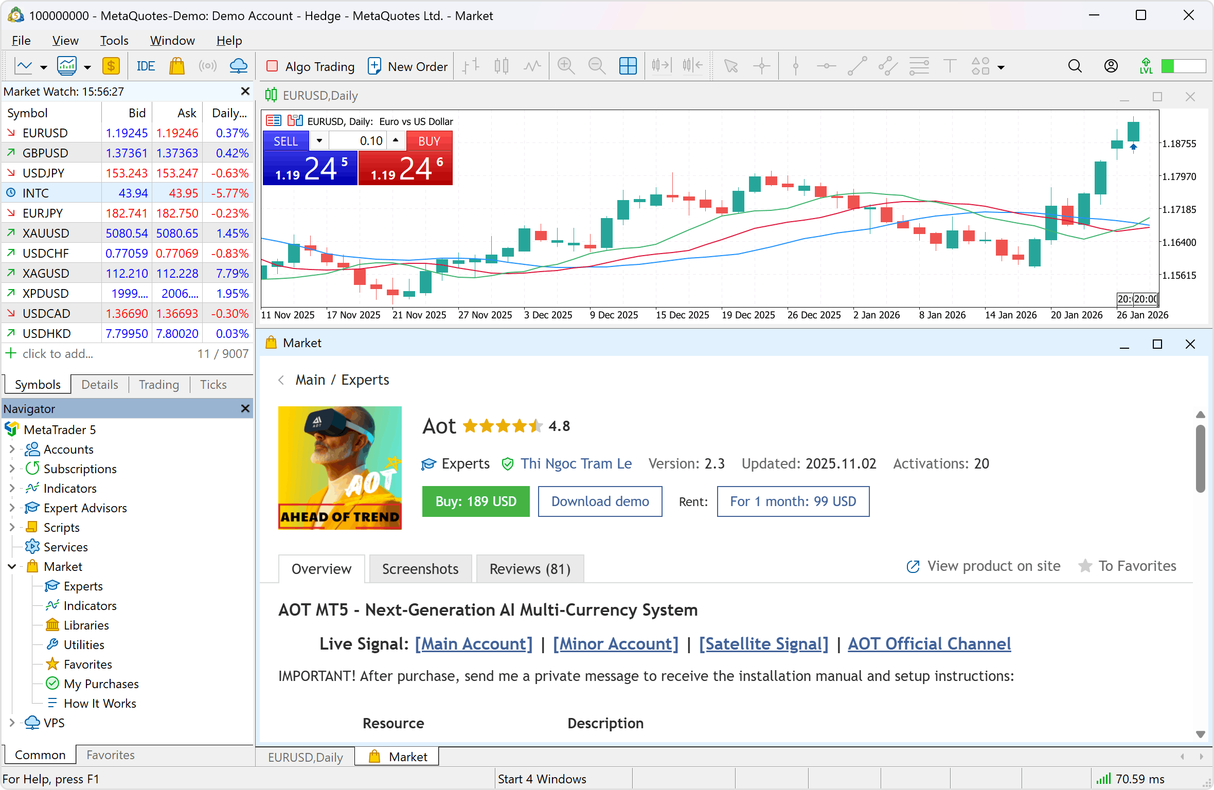 Purchase trading robots and technical indicators from the Market using your favorite payment method